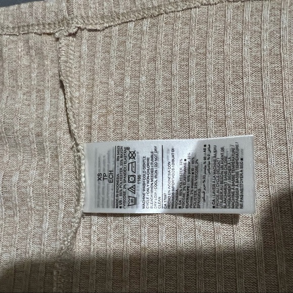 Old Navy Rib Knit Cardigan Sweater Midi Wishbone Beige Dress Size XS - Picture 11 of 12